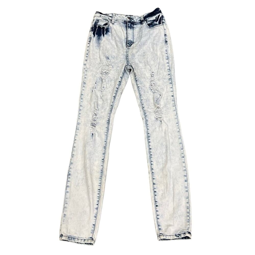 Cello Jeans Distressed Acid Wash High Rise Waist Size 11 28 inch waist